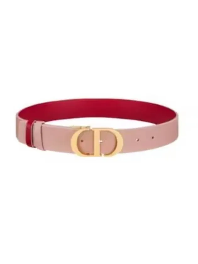 30 Montaigne 35mm Smooth Calfskin Reversible Belt Pink