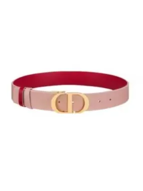 30 Montaigne 35mm Smooth Calfskin Reversible Belt Pink