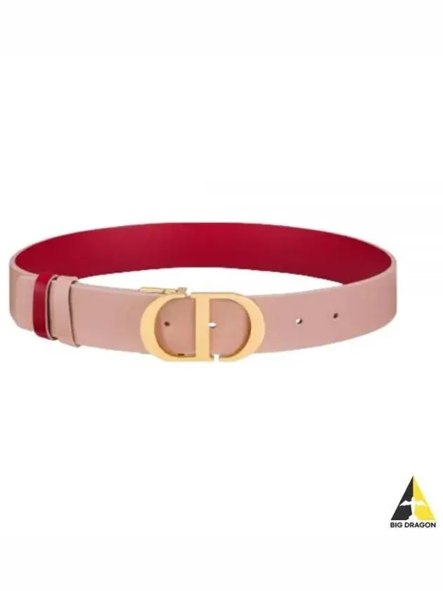 30 Montaigne 35mm Smooth Calfskin Reversible Belt Pink