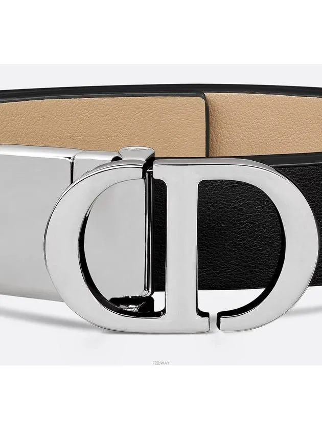 30 Montaigne Reversible Belt Black Biscuit Smooth