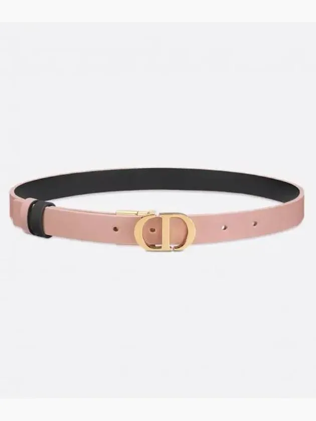 30 Montaigne Reversible Belt Powder Pink Black Smooth Calfskin 20mm