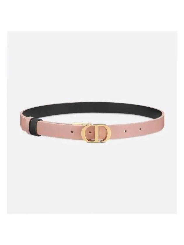 30 Montaigne Reversible Belt Powder Pink Black Smooth Calfskin 20mm