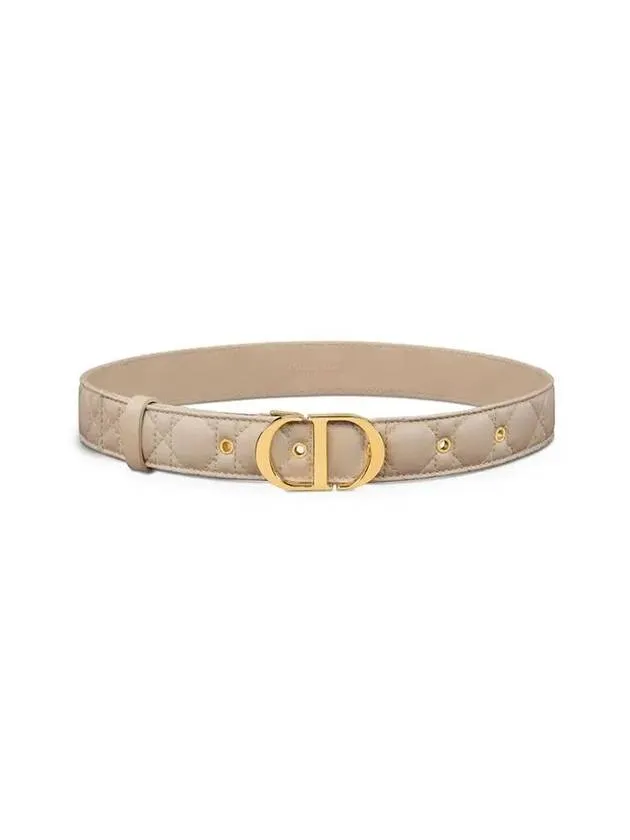 30MM Montaigne Cannage Calfskin Belt Powder Beige