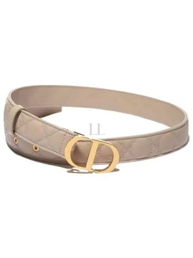 30MM Montaigne Cannage Calfskin Belt Powder Beige