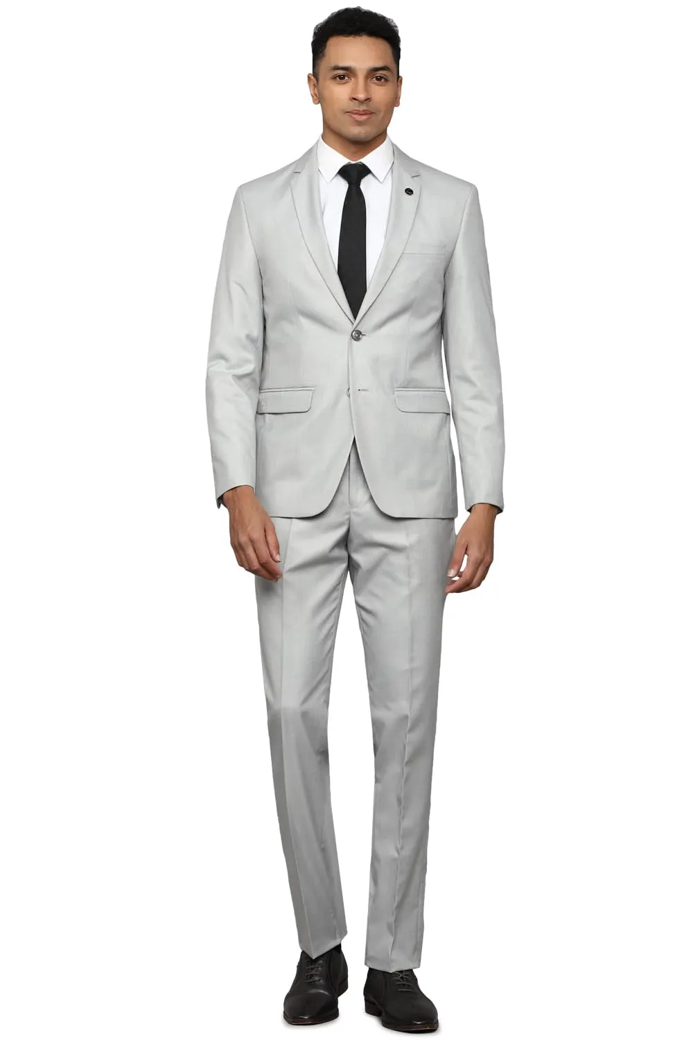 Allen Solly Men's Polyester Blend Two Piece Suit (ASSURSLFW12682_Grey