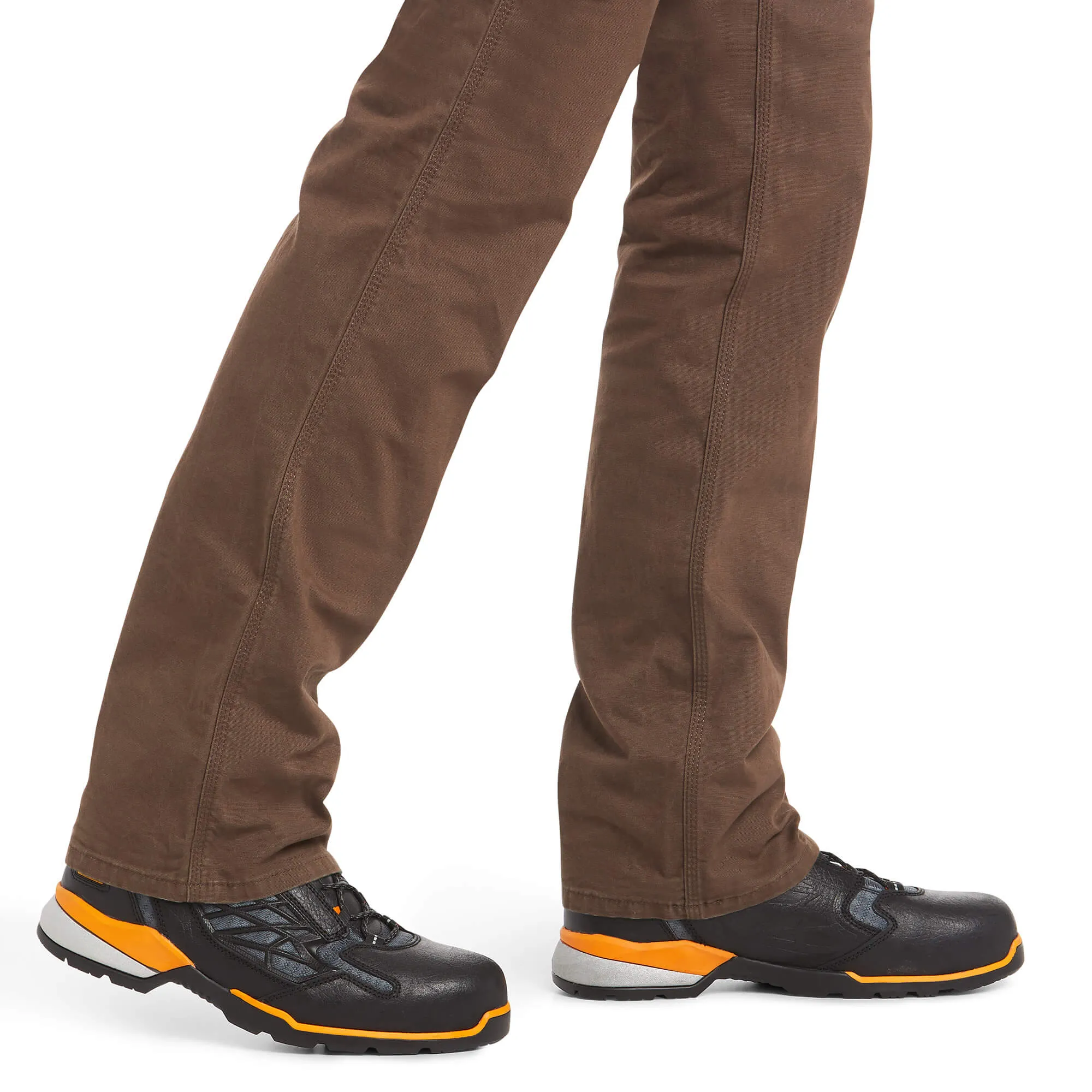 Ariat 10034622 Wren Brown Rebar M4 Low Rise DuraStretch Made Tough Stackable Straight Leg Pant