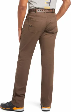 Ariat 10034622 Wren Brown Rebar M4 Low Rise DuraStretch Made Tough Stackable Straight Leg Pant