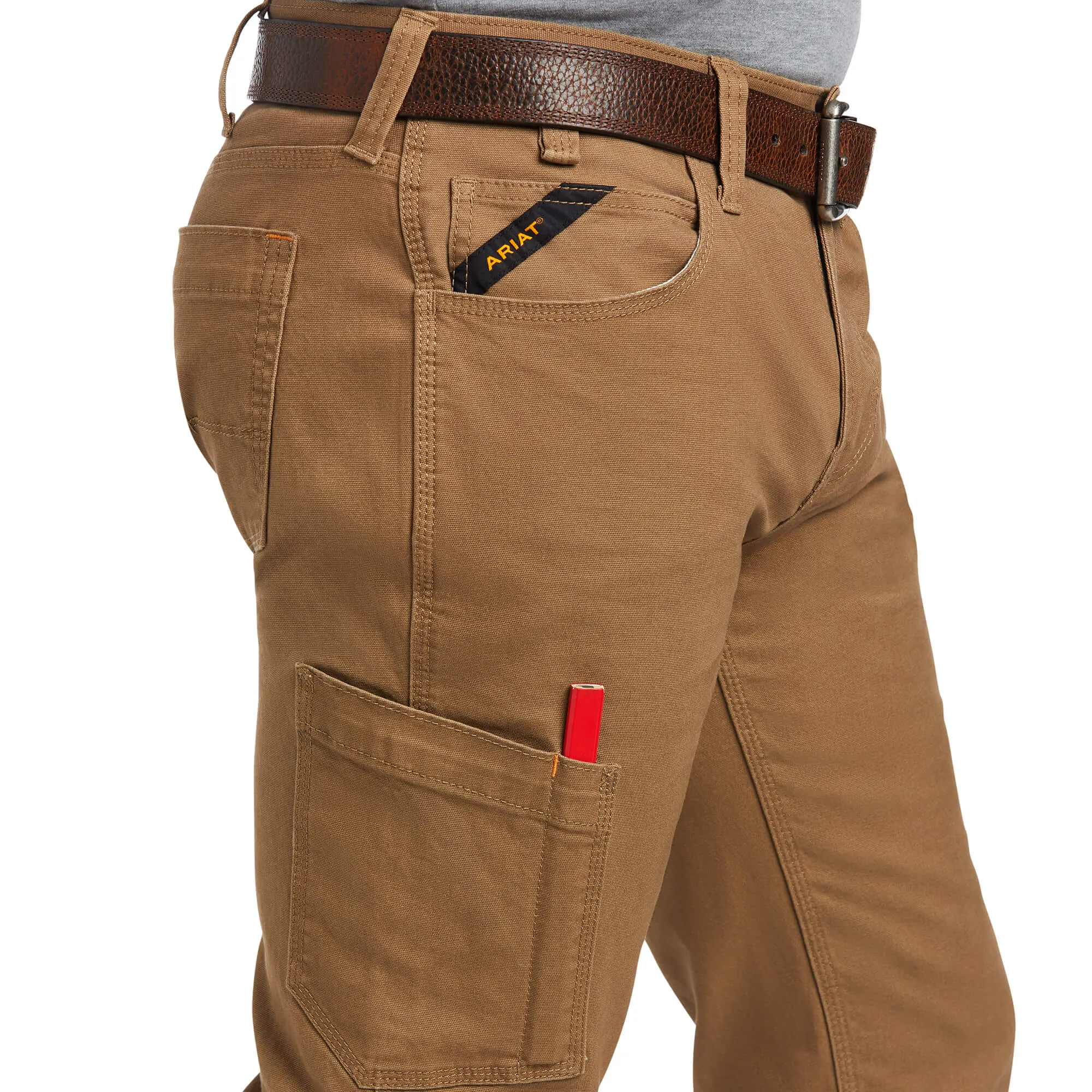 Ariat 10036734 Field Khaki Rebar M7 Low Rise DuraStretch Made Tough Stackable Straight Leg Pant