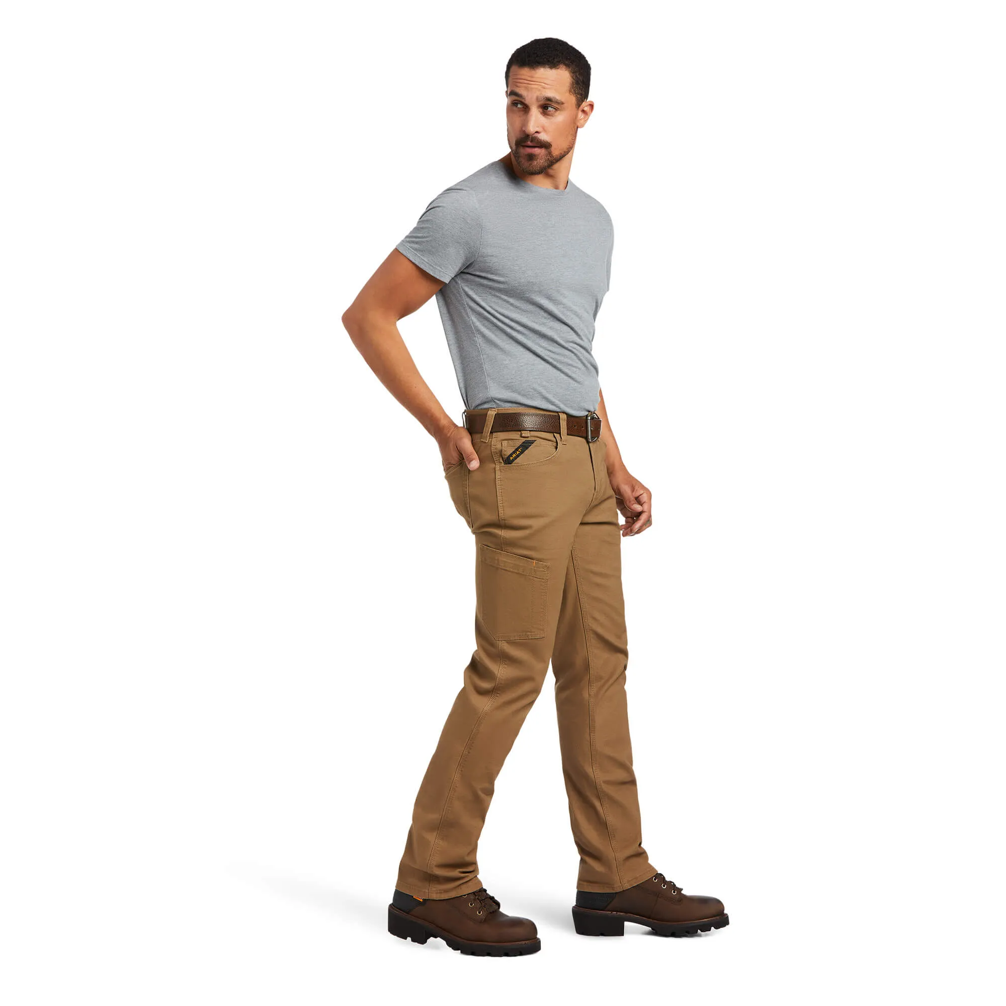 Ariat 10036734 Field Khaki Rebar M7 Low Rise DuraStretch Made Tough Stackable Straight Leg Pant