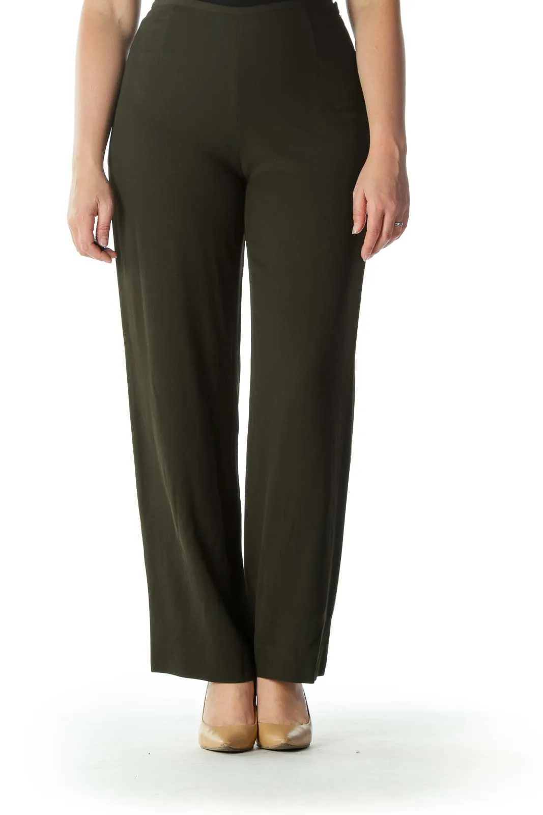 Army Green High-Waisted Designer Pant