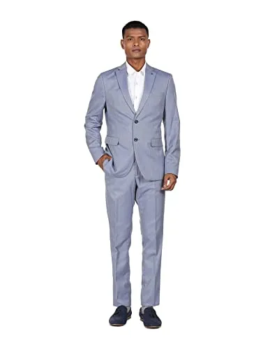 Arrow Men Blue Tailored Regular Fit Patterned Formal Suit