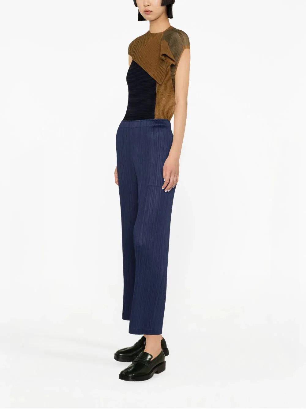 AW23 Pleated Straight Pants - Dark Navy