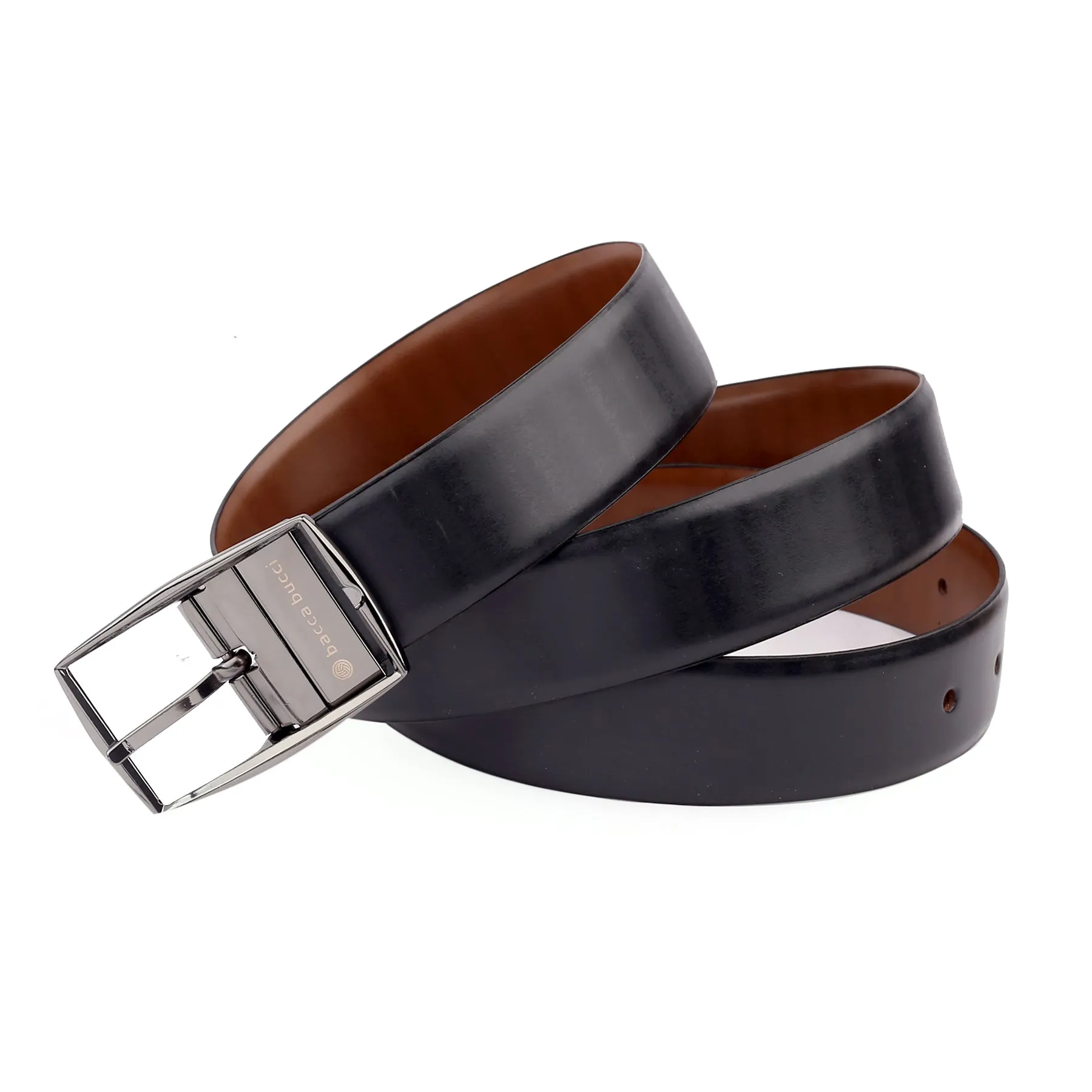 Bacca Bucci Reversible Genuine leather Classic Dress belt for Men-Black & Brown