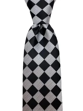 Black and Silver Diamond Tie