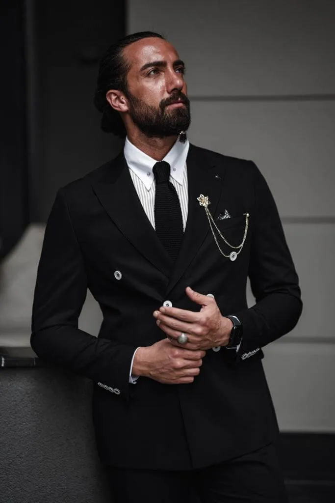 Black Double Breasted Suit