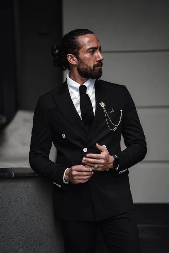 Black Double Breasted Suit