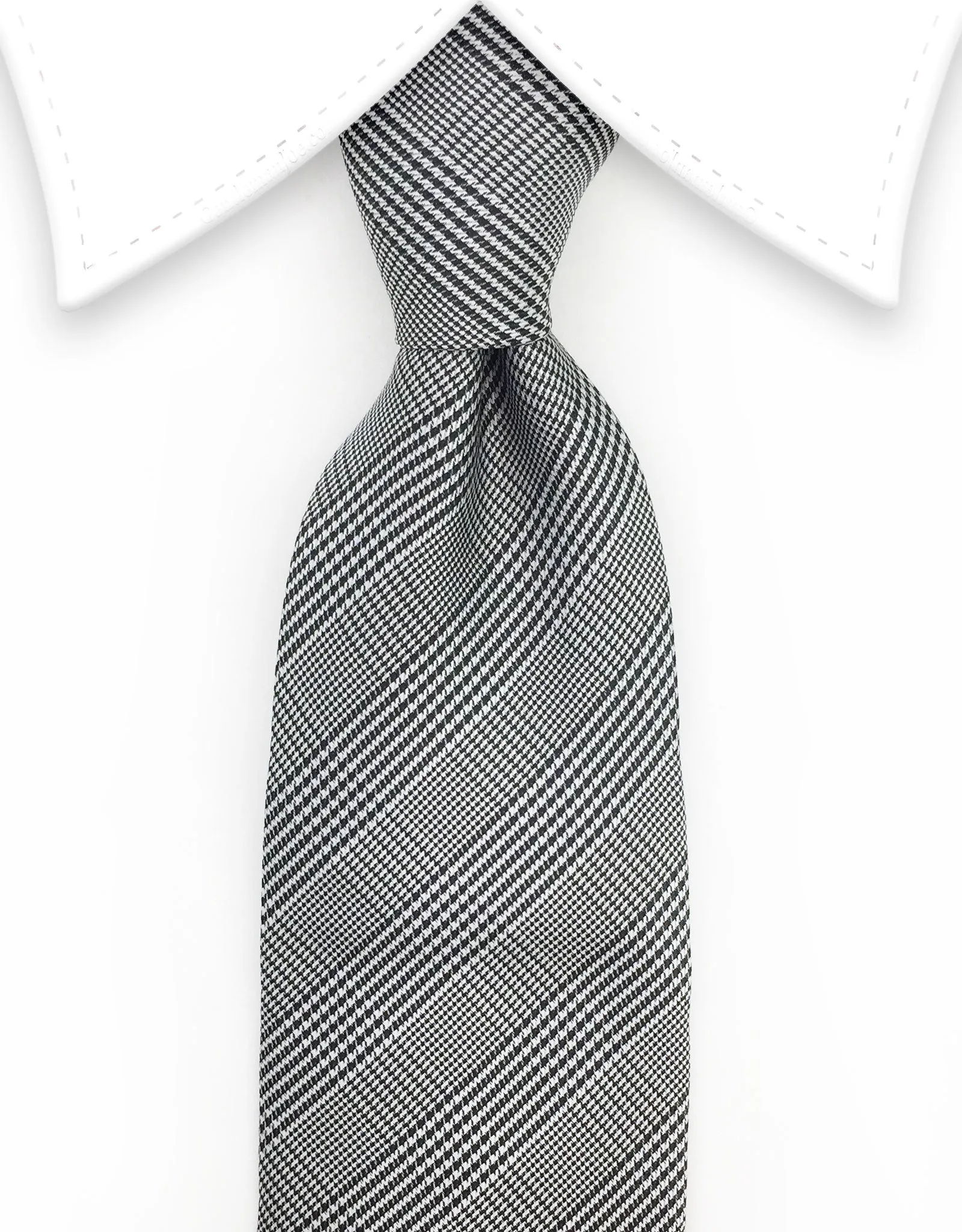 Black Glen Check Plaid Tie