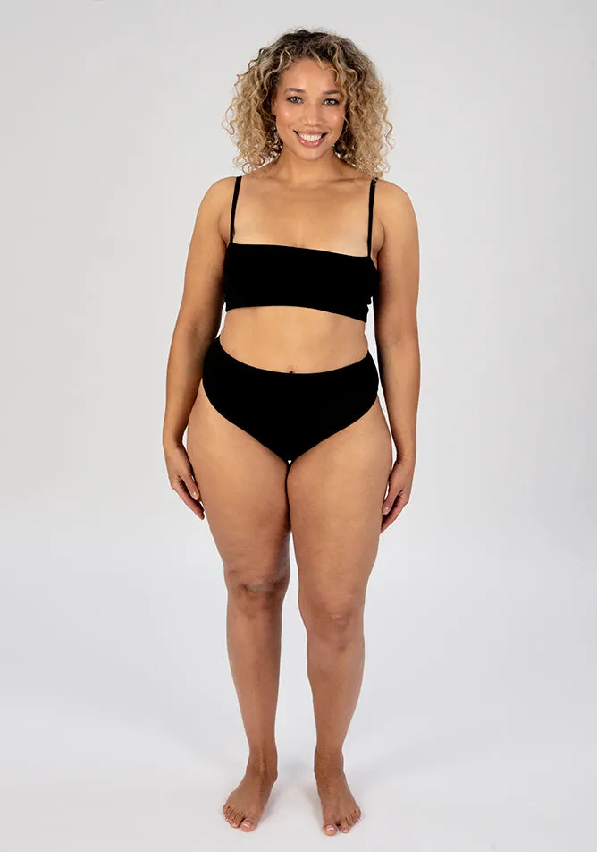 Black High Waisted Period Pant - Moderate to Heavy Absorbency