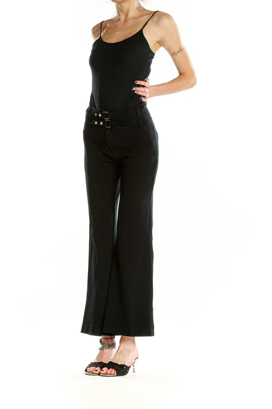 Black High-Waisted Wide-Leg Pants