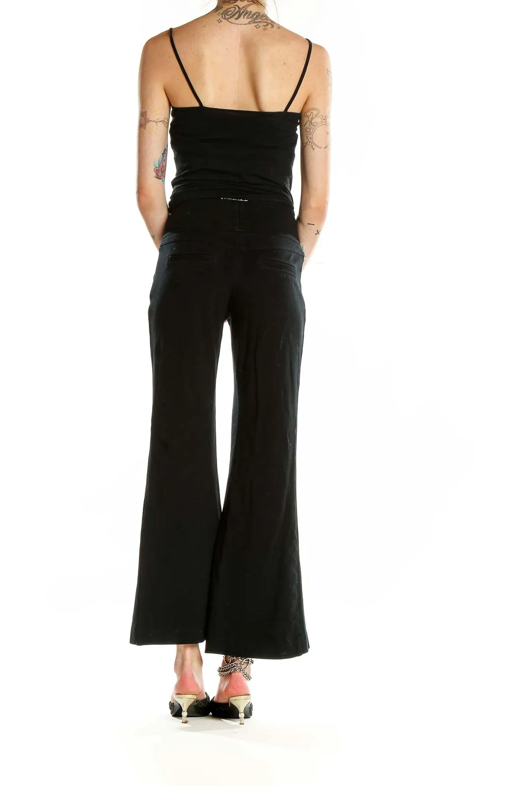 Black High-Waisted Wide-Leg Pants