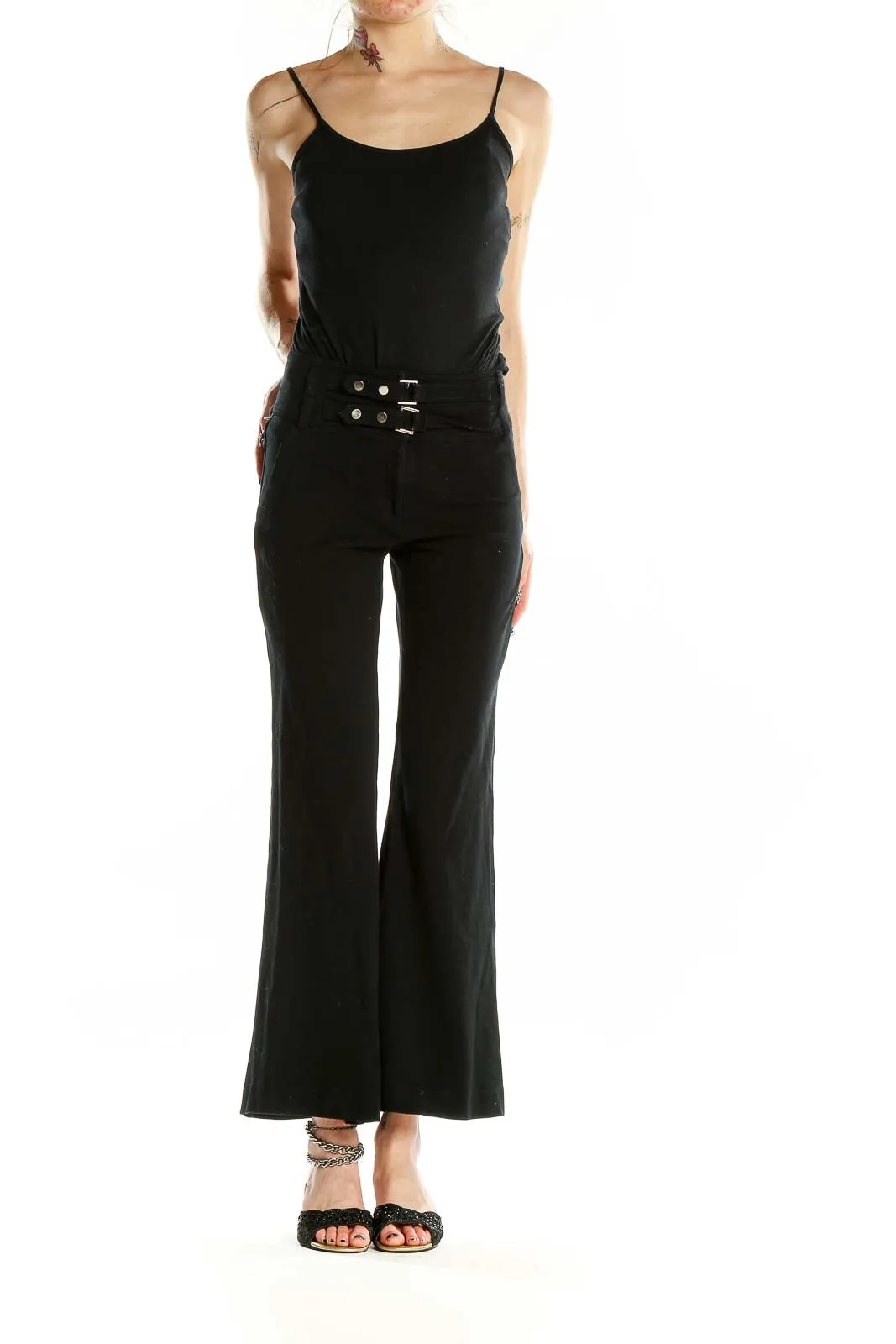 Black High-Waisted Wide-Leg Pants