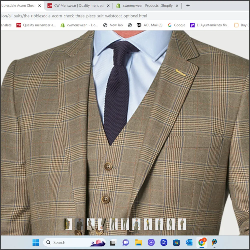 Brook Taverner Ribblesdale Olive check Suit-