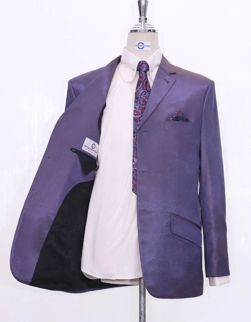 Brown and Purple Two Tone Suit