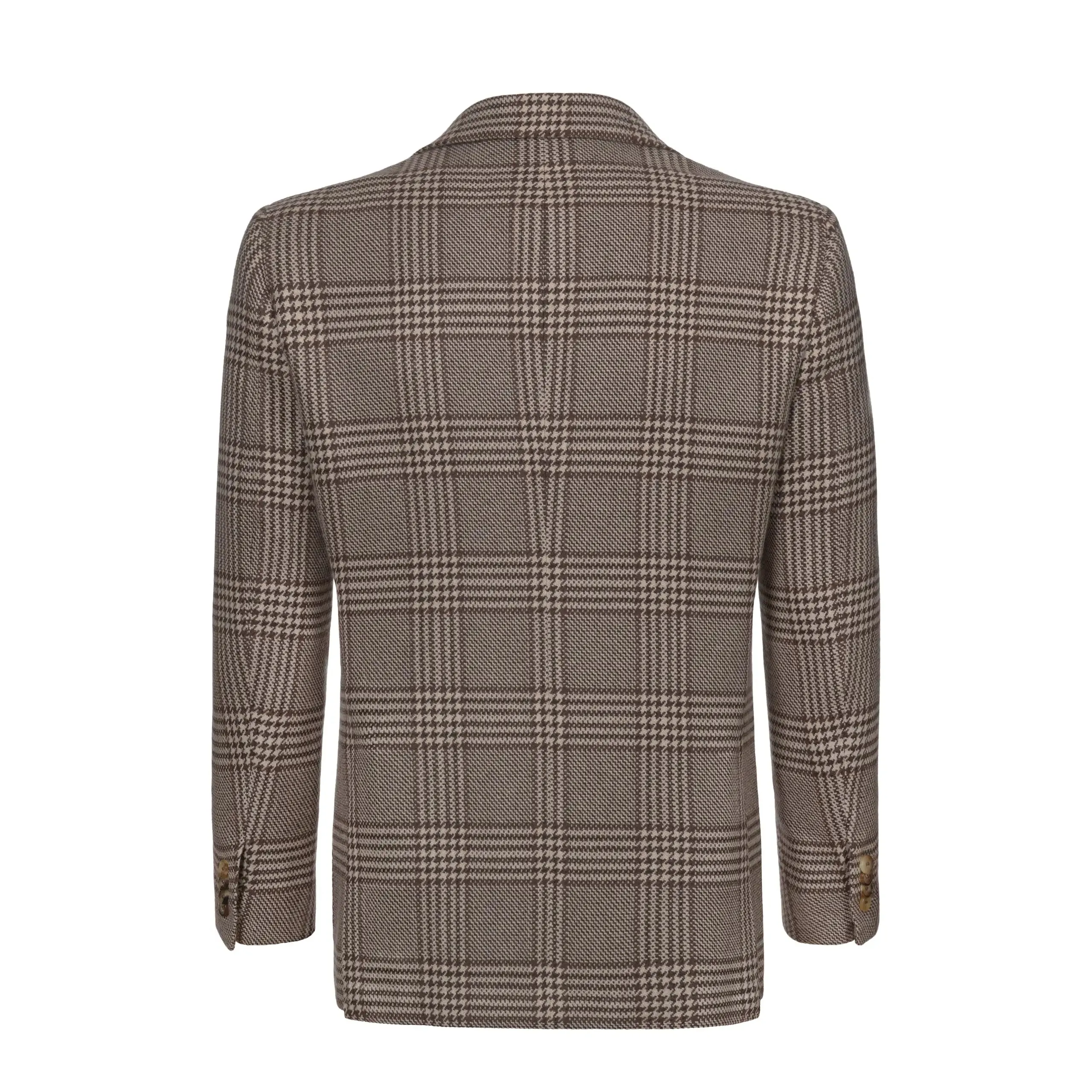 Checked Cashmere Jacket in Brown and White