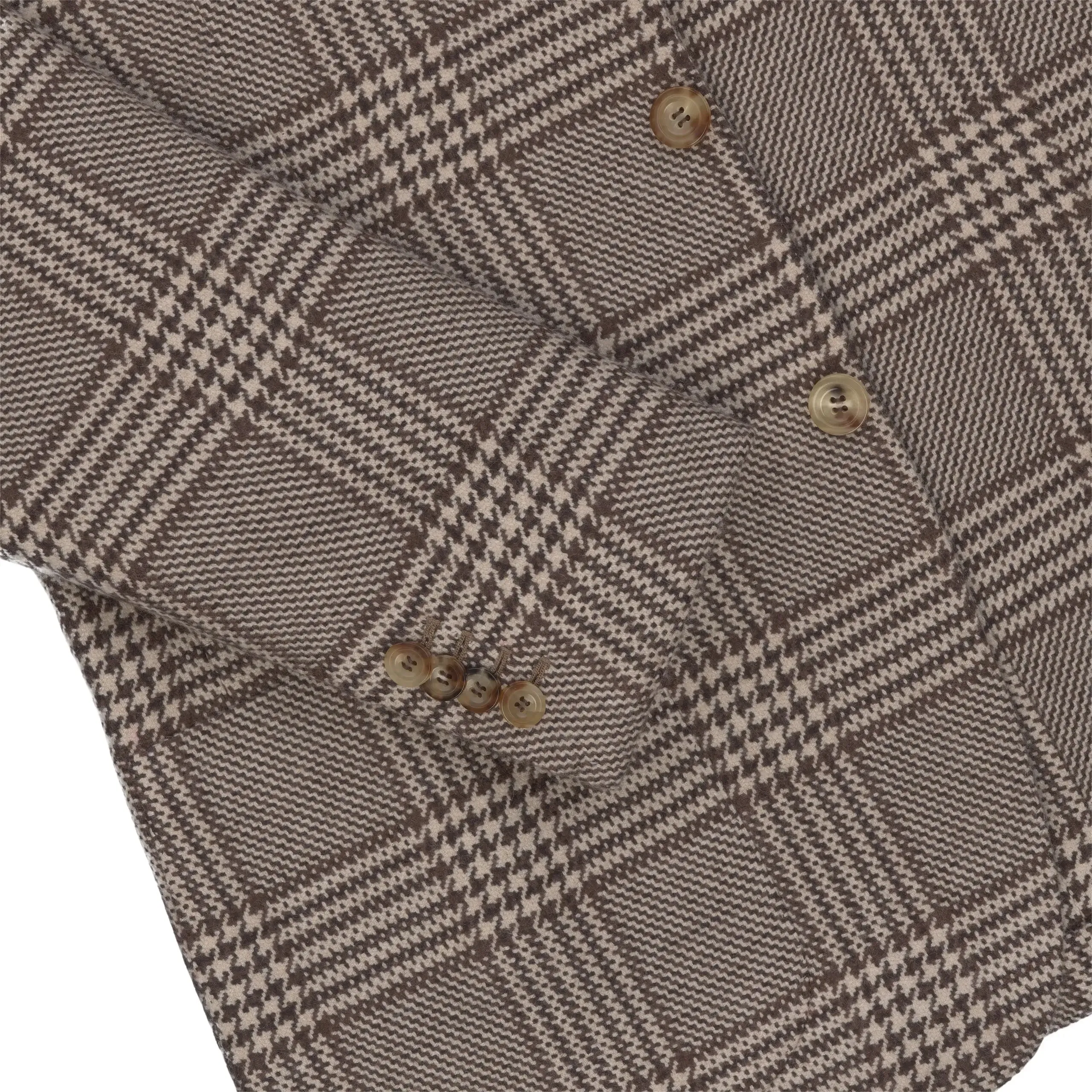 Checked Cashmere Jacket in Brown and White