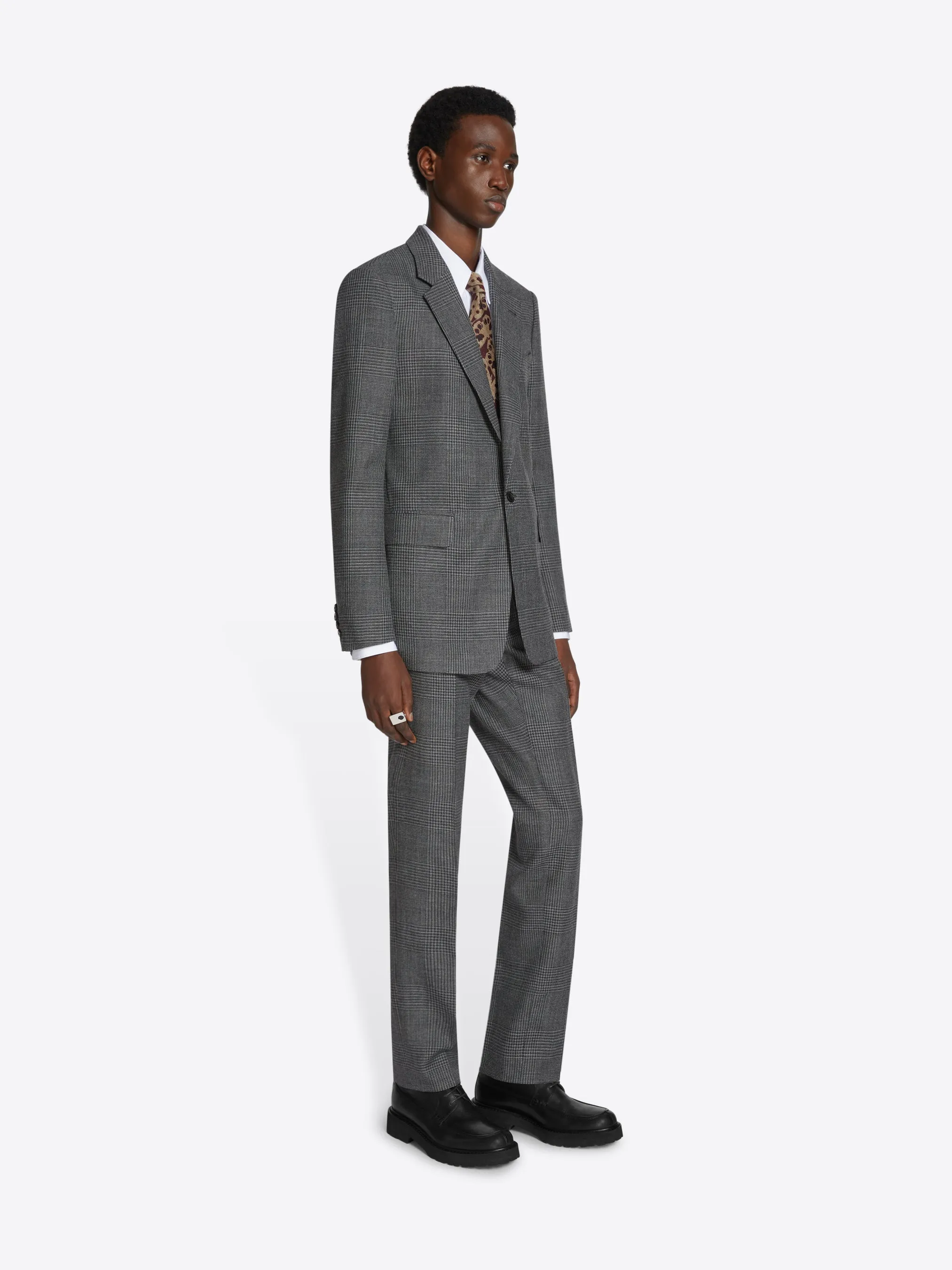 Checked wool suit