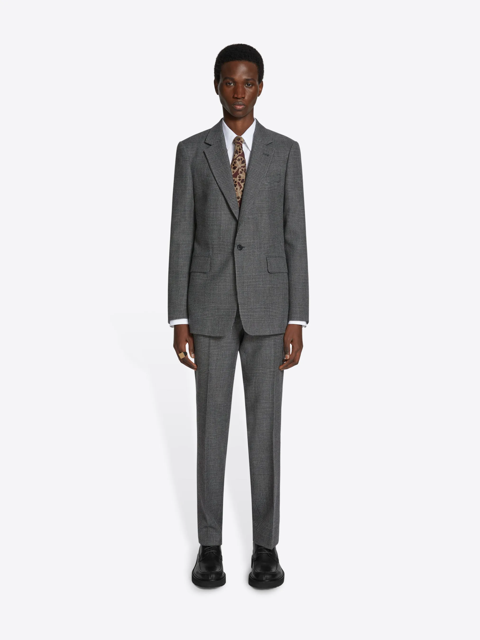 Checked wool suit