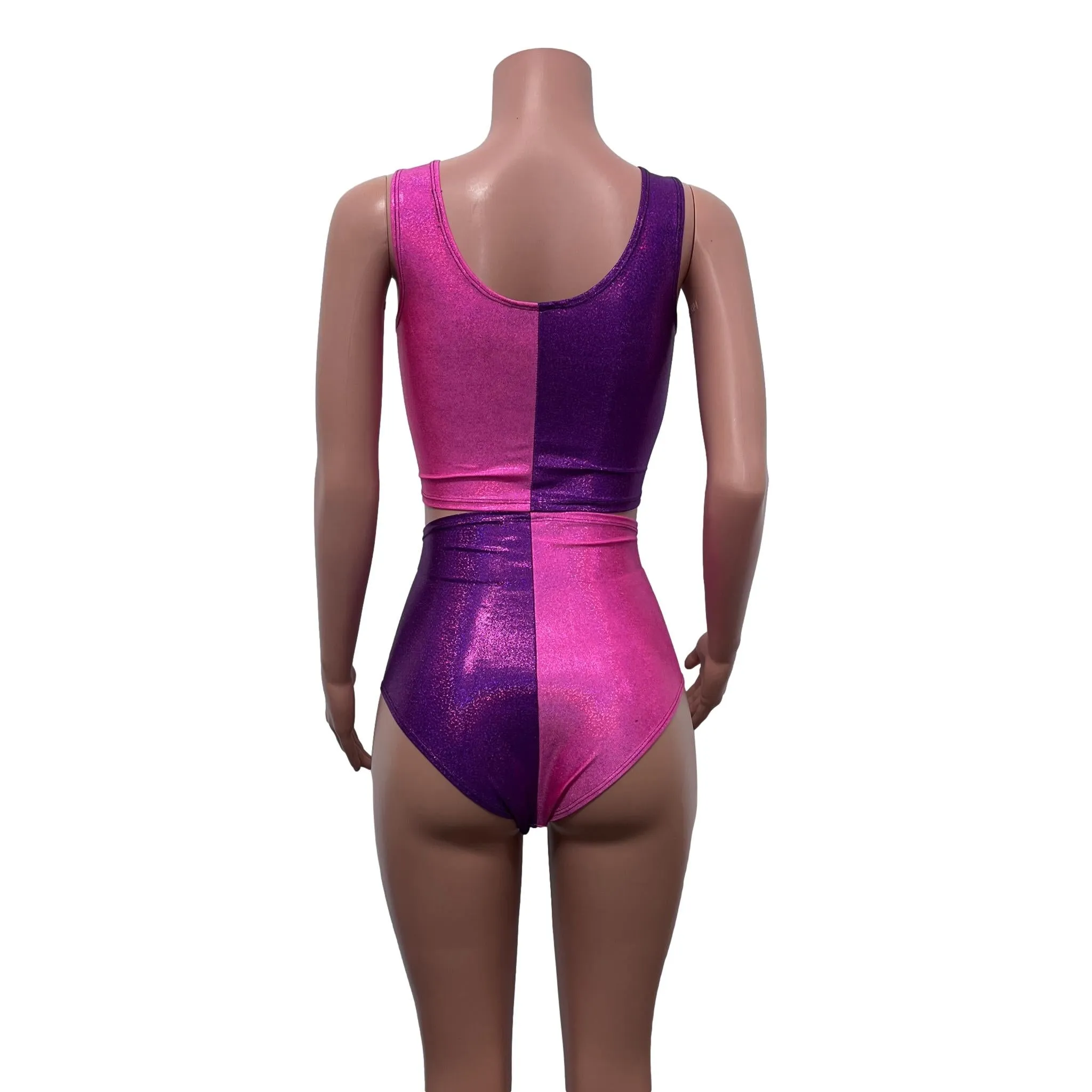 Cheshire Rave Outfit - Pink/Purple Sparkle Festival Set