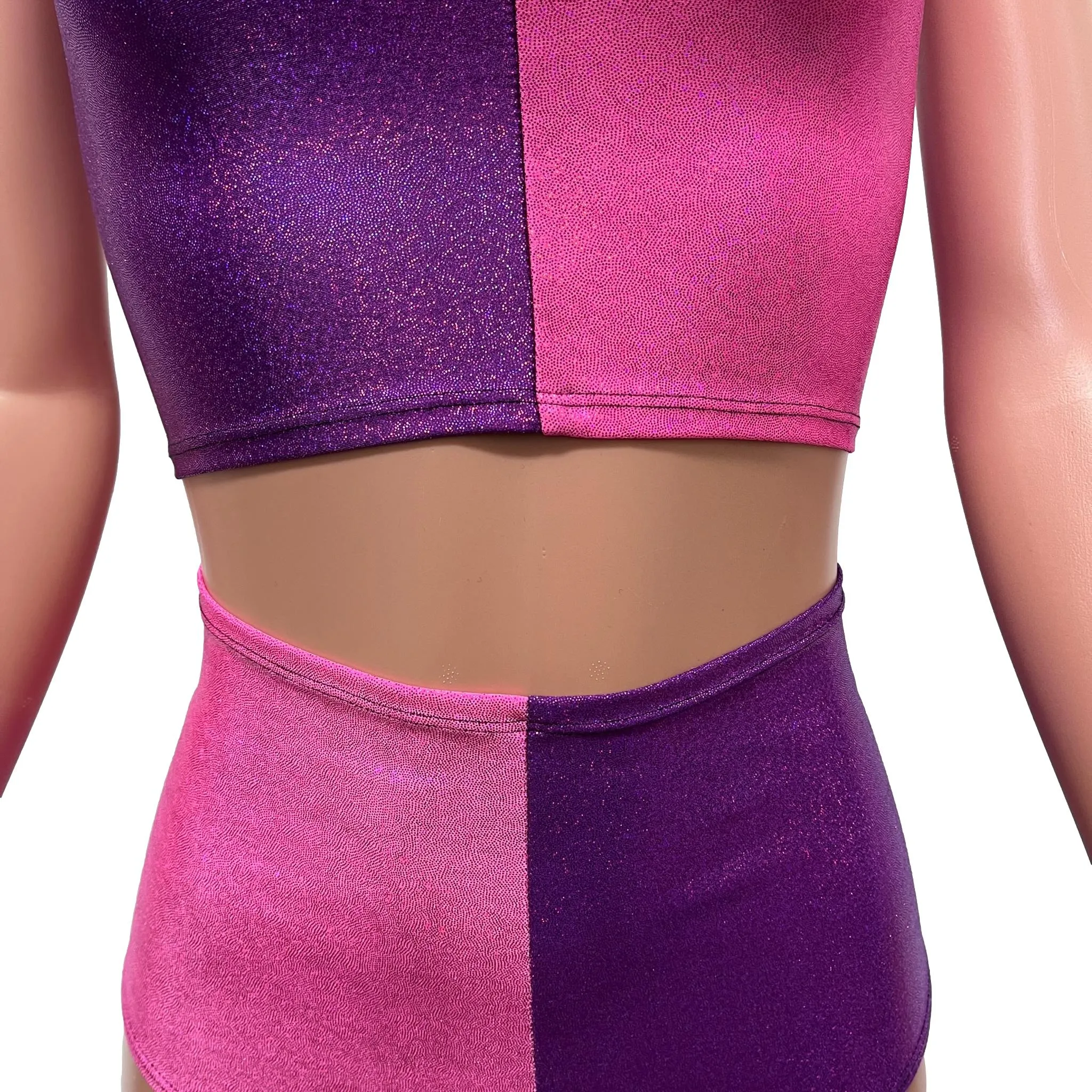 Cheshire Rave Outfit - Pink/Purple Sparkle Festival Set