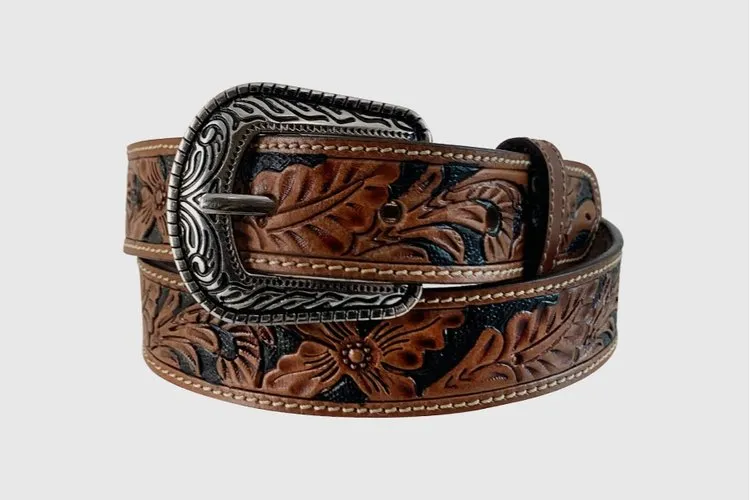 Children's Roper 1773300 Brown Tooled Leather Belt