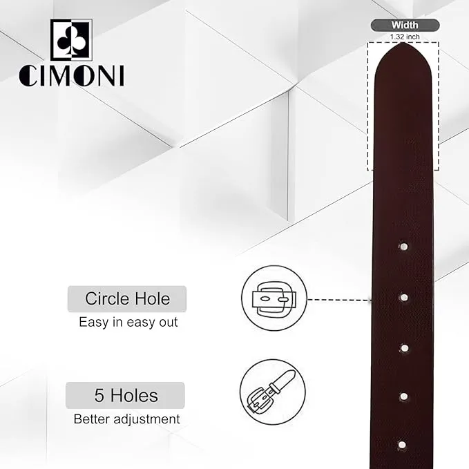 CIMONI® Premium Genuine Leather Belt for men for Casual & formal uses (1 Year Gurantee)