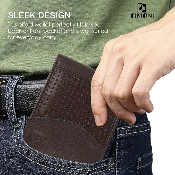 CIMONI® Premium Vegan Leather Belt & Wallet Combo for Men RFID Protection Wallets Trendy Design