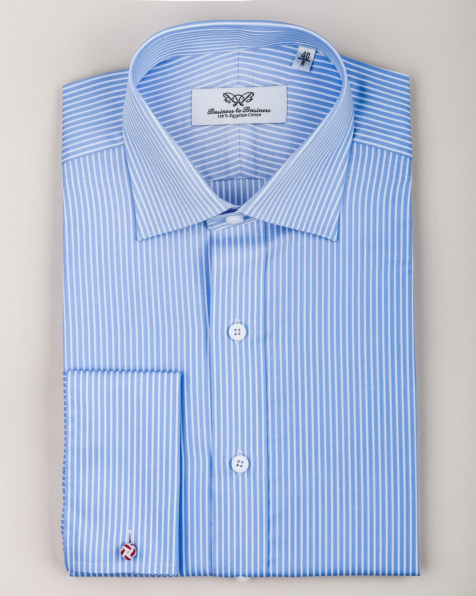 Classic Thin Blue Striped Formal Business Dress Shirt Solid Fashion