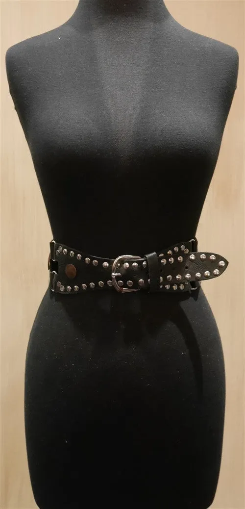 Continental Leather Fashion Studded Black Belt