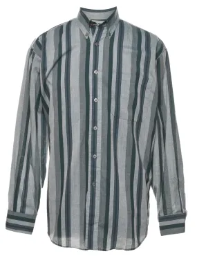 Dark Green Striped Shirt - S