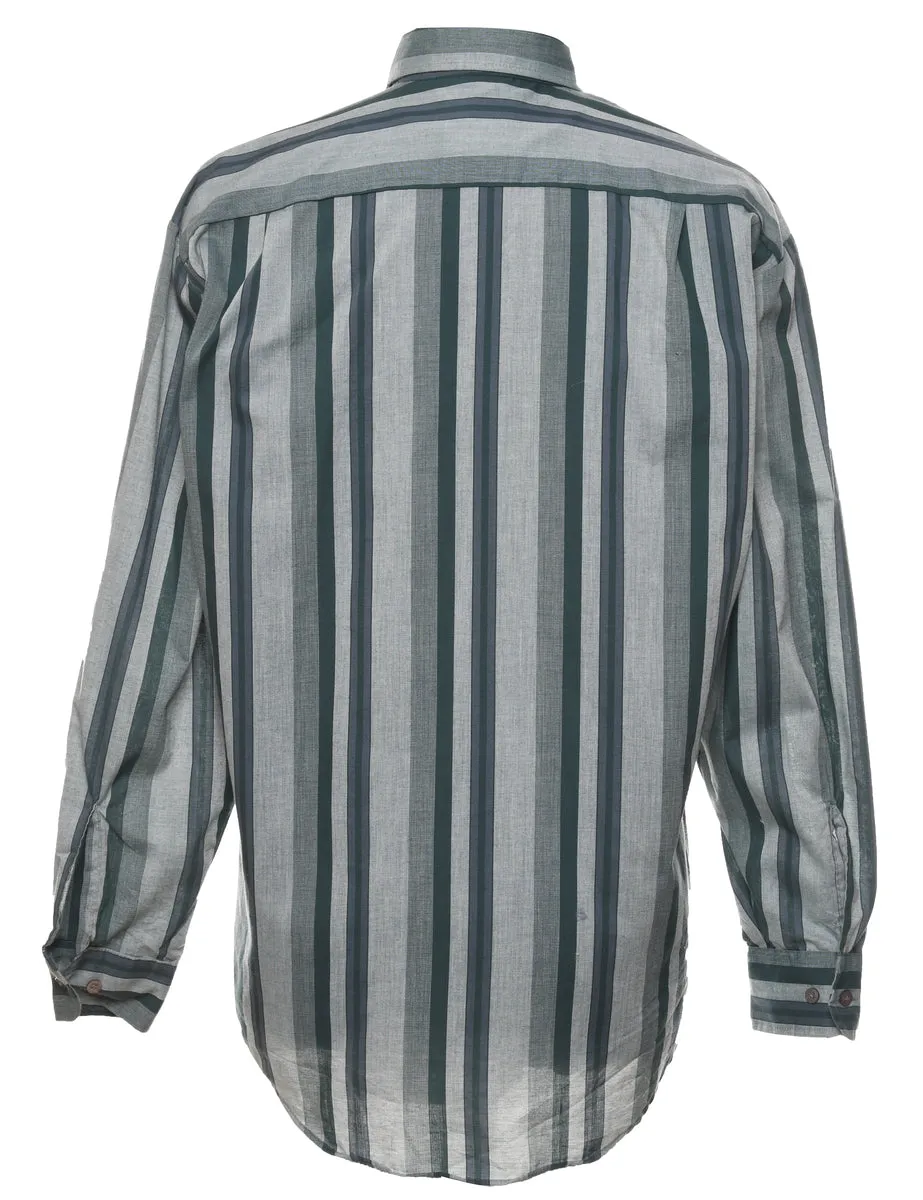 Dark Green Striped Shirt - S