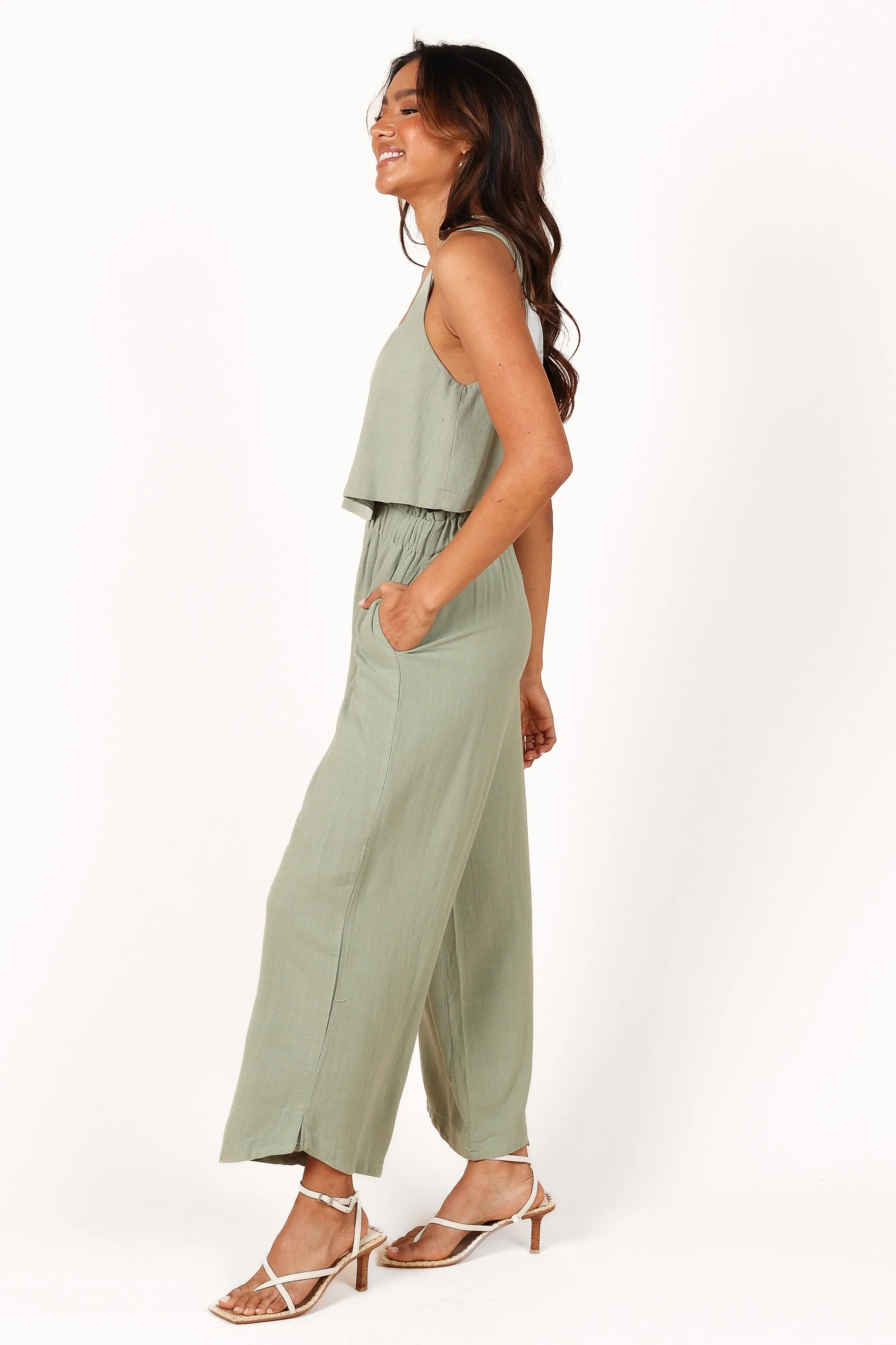 Eleanor High Waisted Pants - Green