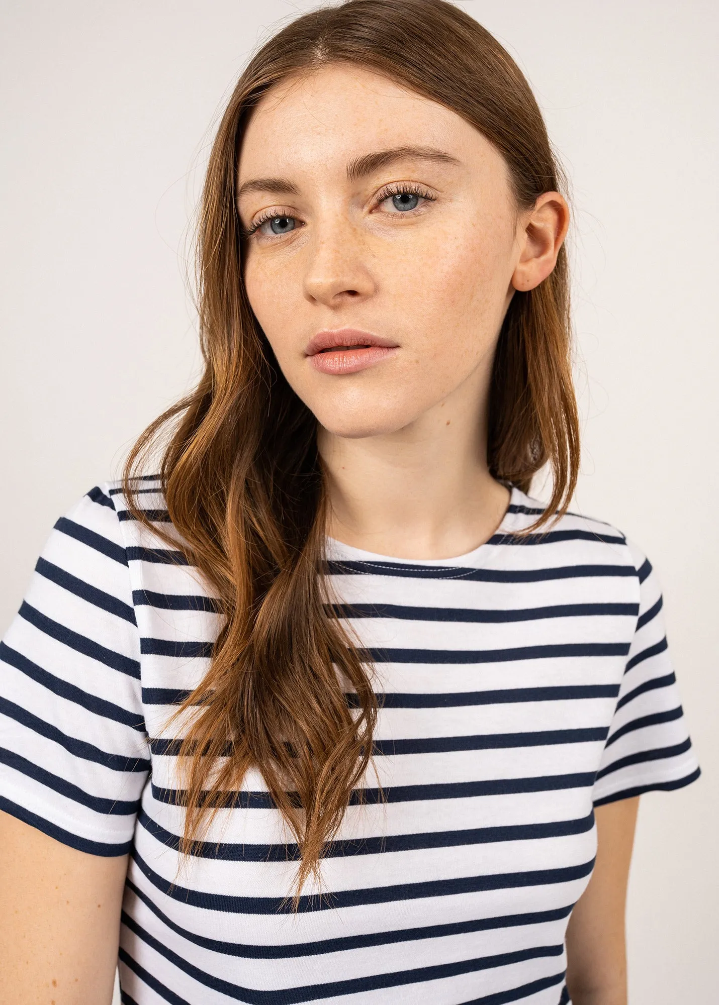 Etrille short sleeve striped sailor shirt - regular fit, in light cotton (NEIGE/MARINE)