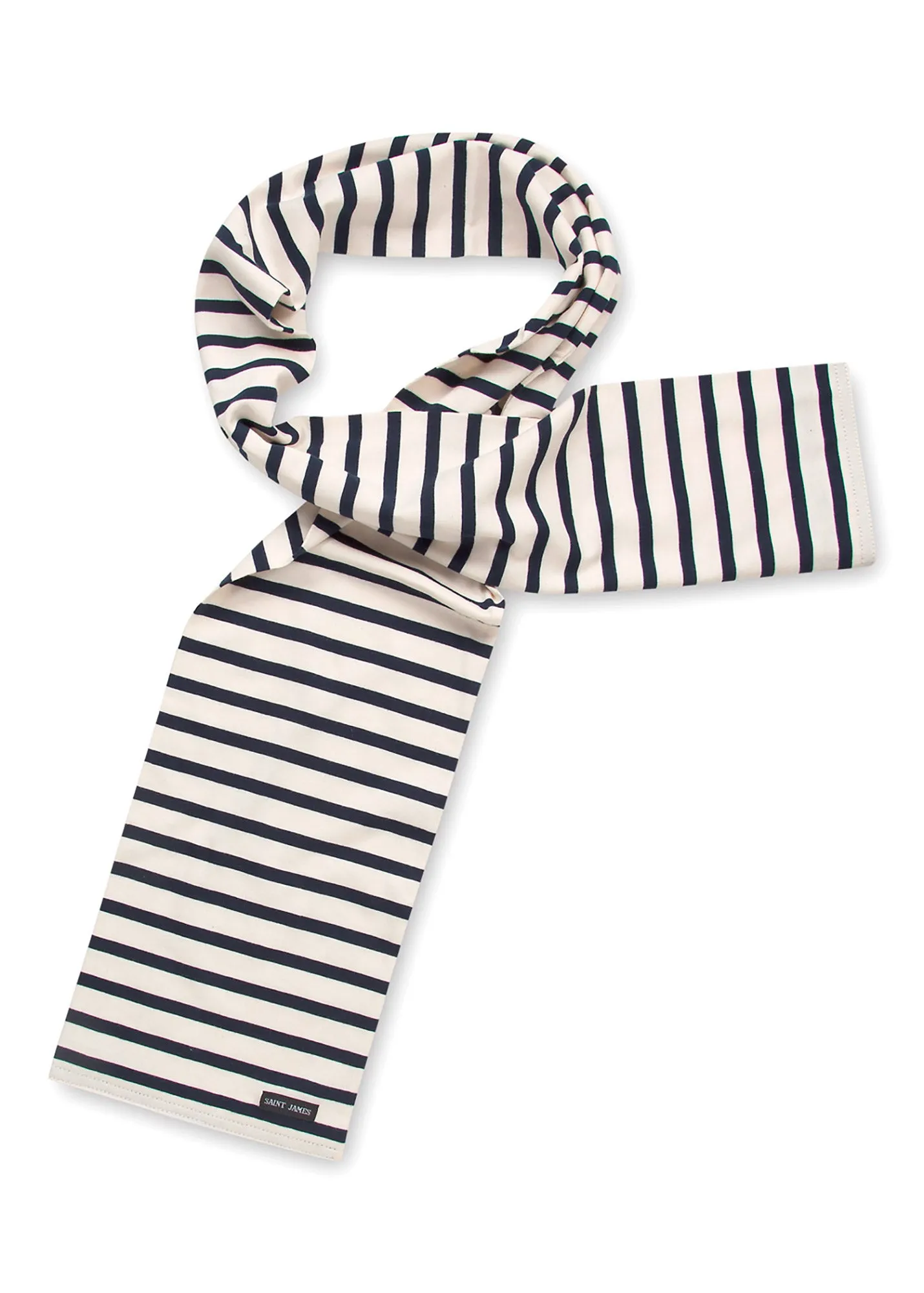 Eve striped scarf - in light cotton (ECRU/MARINE)