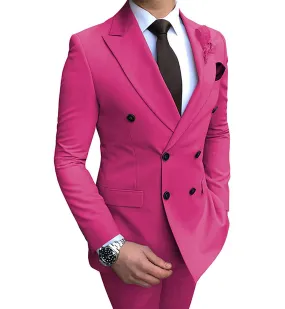 Fashion 2 Pieces Mens Suit Flat Peak Lapel Tuxedos For Wedding (Blazer Pants)