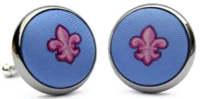 Fleur Stripe: Cufflinks - Light Blue