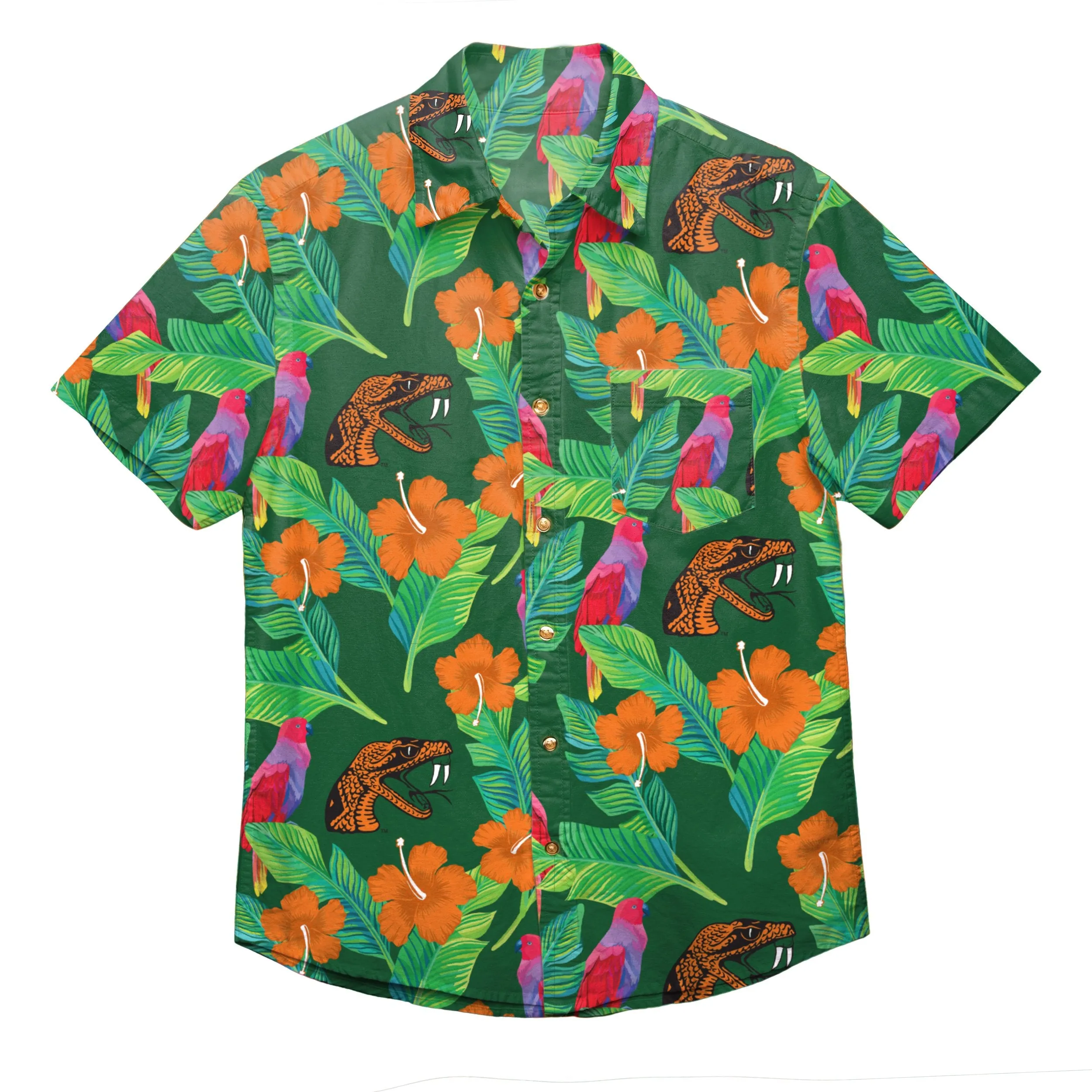 Florida A&M Rattlers NCAA Mens Floral Button Up Shirt