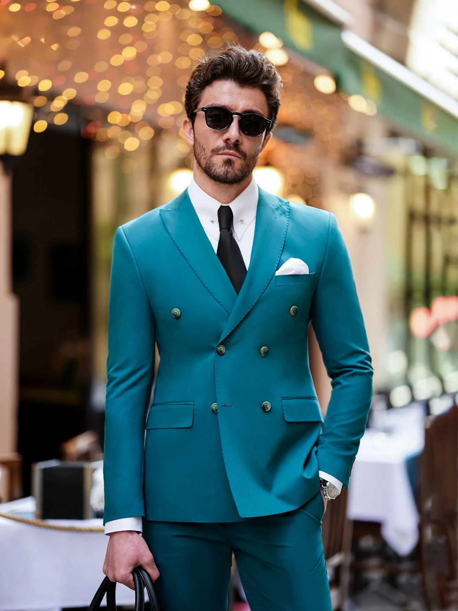 Green Double Breasted Suit 2-Piece