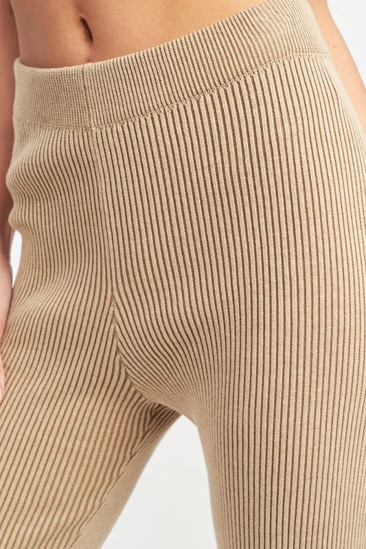 High Rise Ribbed Pants