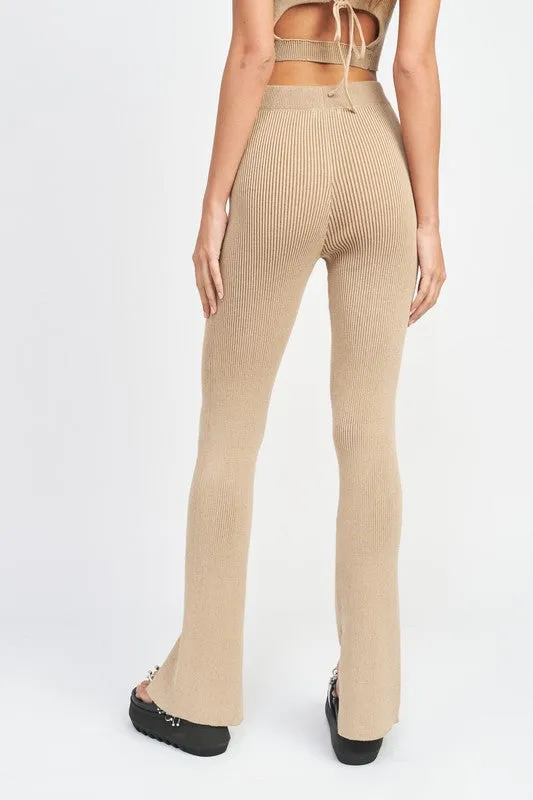 High Rise Ribbed Pants