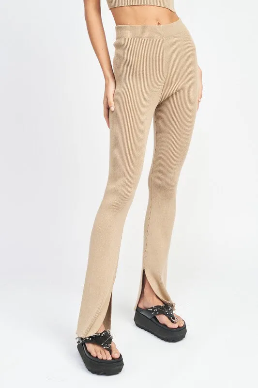 High Rise Ribbed Pants